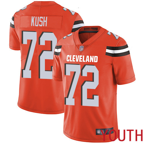 Cleveland Browns Eric Kush Youth Orange Limited Jersey #72 NFL Football Alternate Vapor Untouchable